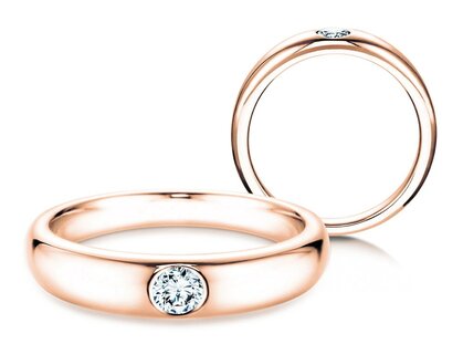 Verlobungsring Promise in 14K Roségold mit Diamant 0,15ct G/SI
