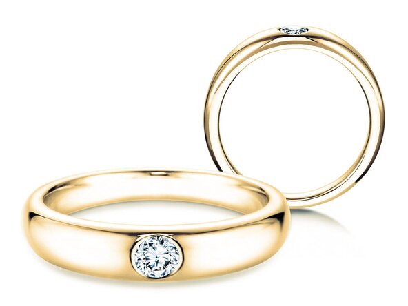 Verlobungsring Promise in 14K Gelbgold mit Diamant 0,15ct H/SI