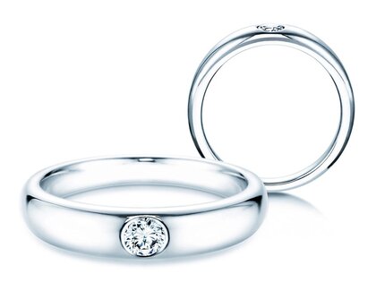 Verlobungsring Promise in Silber 925/- mit Diamant 0,15ct G/VS