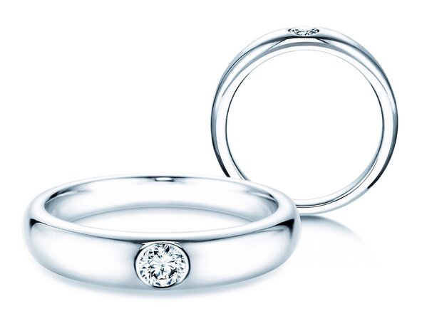 Verlobungsring Promise in Silber 925/- mit Diamant 0,15ct G/VS