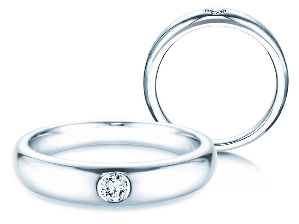 Verlobungsring Promise in Silber 925/- mit Diamant 0,10ct D/IF