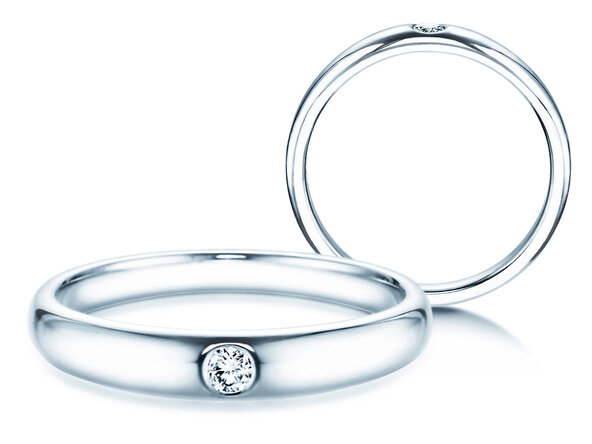 Verlobungsring Promise in Silber 925/- mit Diamant 0,05ct H/SI
