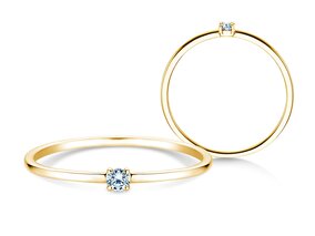 Verlobungsring Pure in 14K Gelbgold mit Diamant 0,04ct G/SI