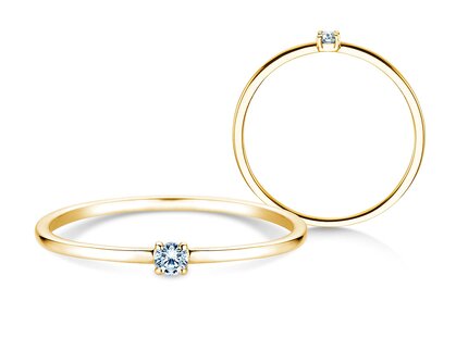 Verlobungsring Pure in 14K Gelbgold mit Diamant 0,04ct G/SI