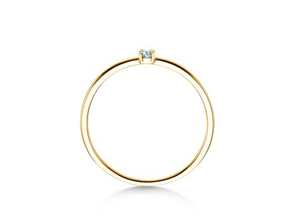 Verlobungsring Pure in 9K Gelbgold mit Diamant 0,04ct G/SI