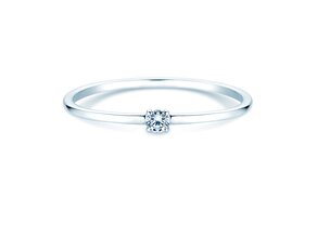Verlobungsring Pure in 9K Weißgold mit Diamant 0,04ct G/SI