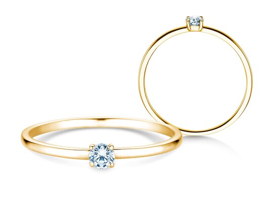 Verlobungsring Pure in 14K Gelbgold mit Diamant 0,08ct G/SI