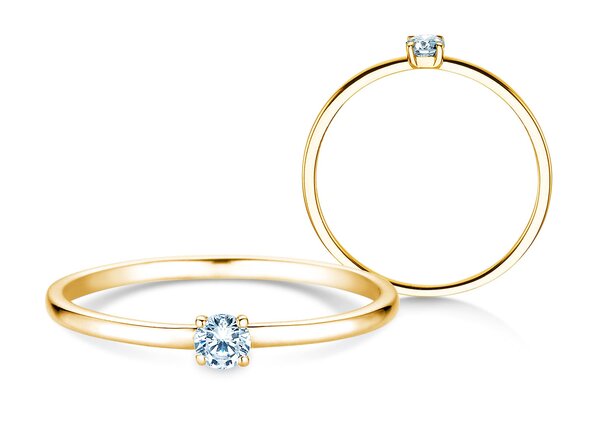 Verlobungsring Pure in 14K Gelbgold mit Diamant 0,08ct G/SI