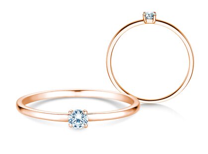 Verlobungsring Pure in 9K Roségold mit Diamant 0,08ct G/SI