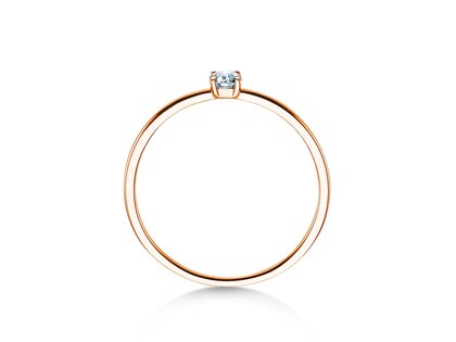Verlobungsring Pure in 18K Roségold mit Diamant 0,08ct G/SI