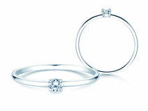 Verlobungsring Pure in 18K Weißgold mit Diamant 0,08ct G/SI