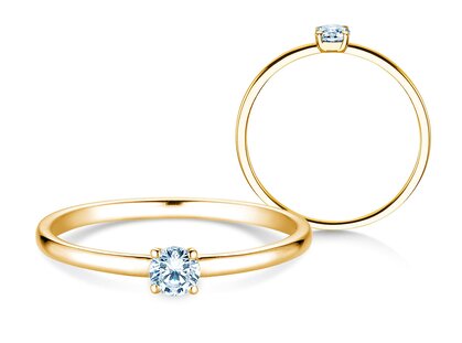 Verlobungsring Pure in 14K Gelbgold mit Diamant 0,13ct G/SI