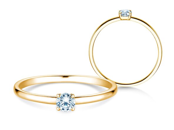 Verlobungsring Pure in 14K Gelbgold mit Diamant 0,13ct G/SI