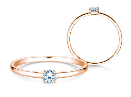 Verlobungsring Pure in 14K Roségold mit Diamant 0,13ct G/SI