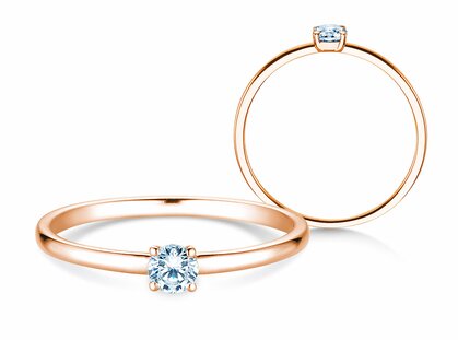 Verlobungsring Pure in 14K Roségold mit Diamant 0,13ct G/SI
