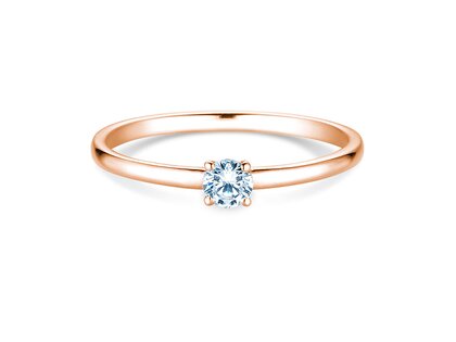 Verlobungsring Pure in 14K Roségold mit Diamant 0,13ct G/SI