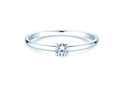 Verlobungsring Pure in 14K Weißgold mit Diamant 0,13ct G/SI