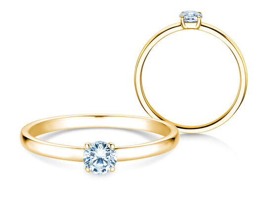 Verlobungsring Pure in 9K Gelbgold mit Diamant 0,23ct H/SI