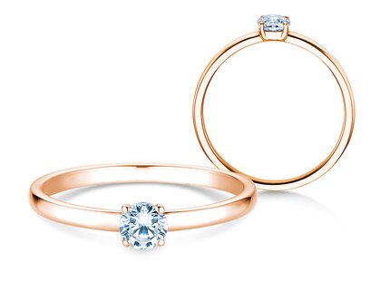 Verlobungsring Pure in 9K Roségold mit Diamant 0,23ct G/SI