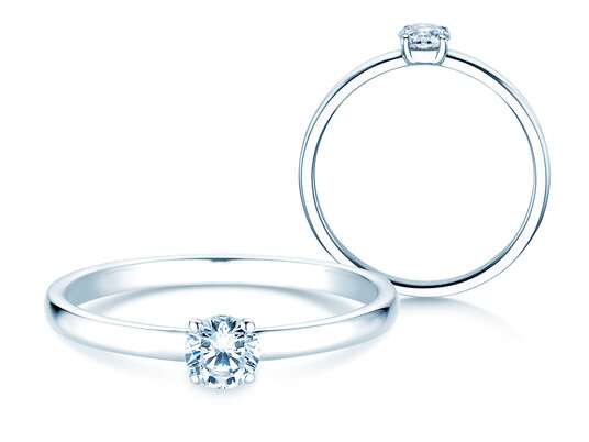 Verlobungsring Pure in 9K Weißgold mit Diamant 0,23ct H/SI
