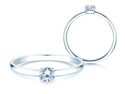 Verlobungsring Pure in 9K Weißgold mit Diamant 0,23ct H/SI