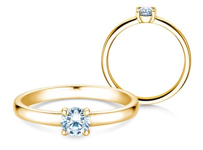 Verlobungsring Pure in 14K Gelbgold mit Diamant 0,30ct H/SI