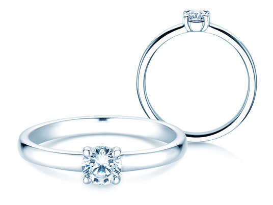 Verlobungsring Pure in 14K Weißgold mit Diamant 0,30ct G/SI