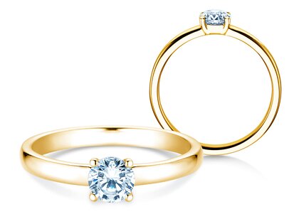 Verlobungsring Pure in 9K Gelbgold mit Diamant 0,60ct H/SI