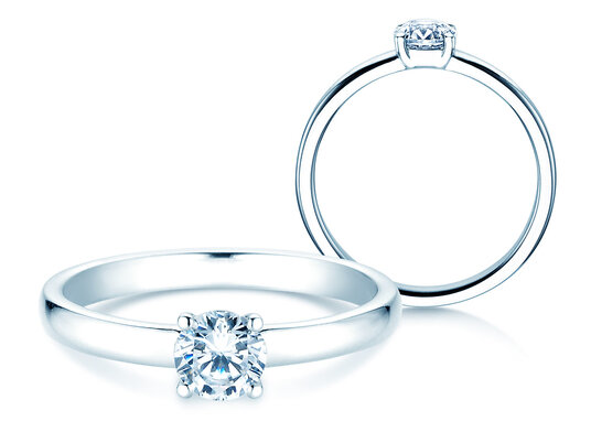 Verlobungsring Pure in 9K Weißgold mit Diamant 0,50ct H/SI