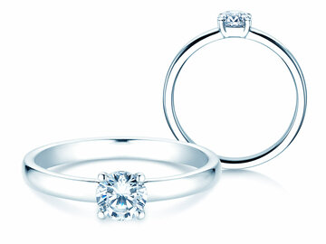 Verlobungsring Pure in 9K Weißgold mit Diamant 0,50ct H/SI