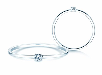 Verlobungsring Pure in 14K Weißgold mit Diamant 0,04ct G/SI