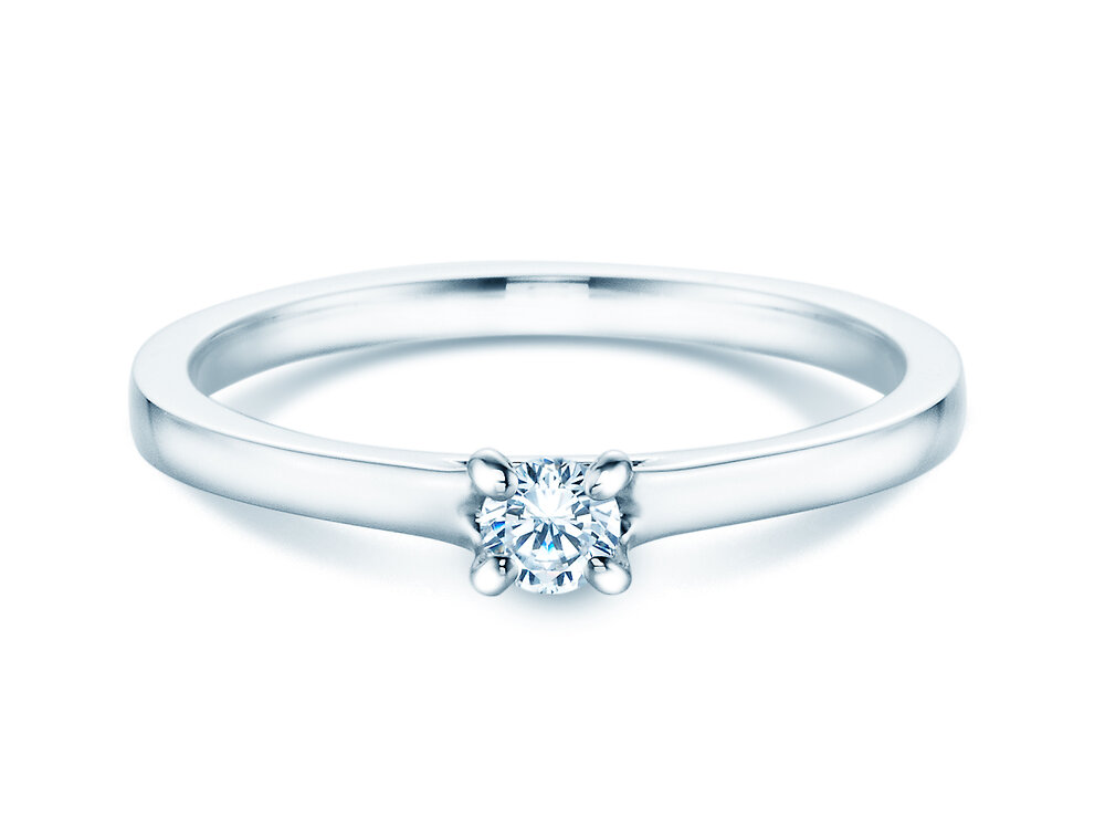 Verlobungsring Romance in 9K Weißgold mit Diamant 0,15ct G/SI