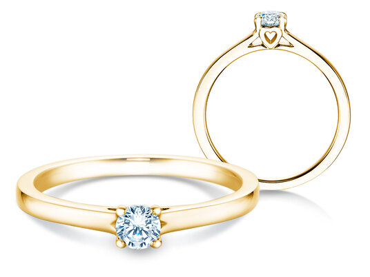 Verlobungsring Romance in 9K Gelbgold mit Diamant 0,15ct H/SI