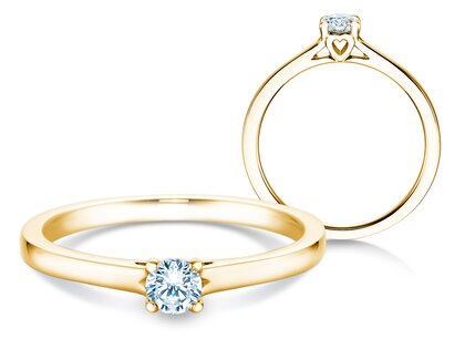 Verlobungsring Romance in 9K Gelbgold mit Diamant 0,15ct G/SI