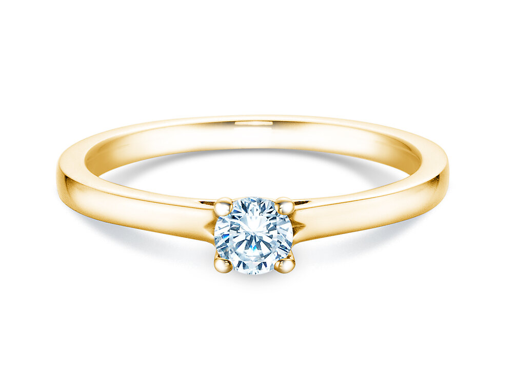 Verlobungsring Romance in 9K Gelbgold mit Labordiamant 0,25ct D/IF