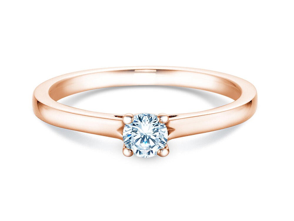 Verlobungsring Romance in 9K Roségold mit Labordiamant 0,25ct E/VS