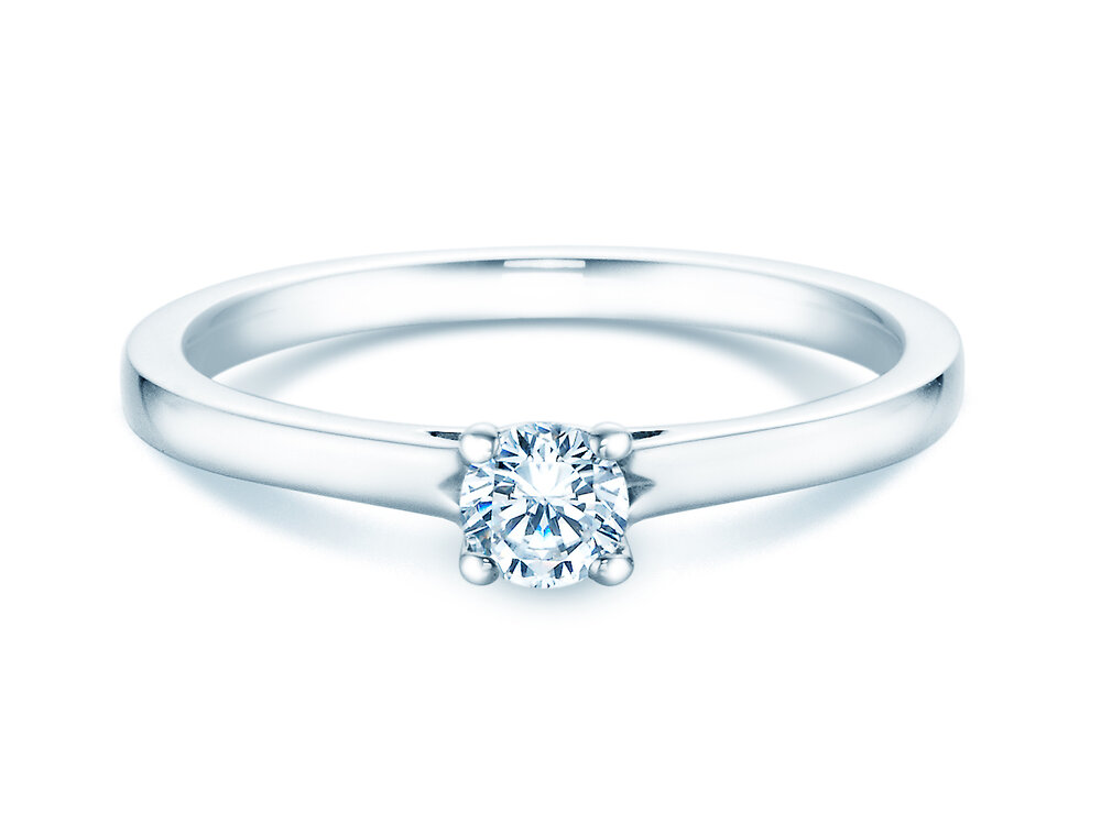 Verlobungsring Romance in 14K Weißgold mit Labordiamant 0,25ct D/IF