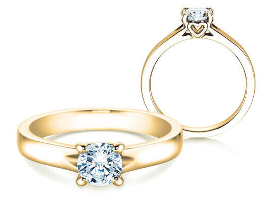 Verlobungsring Romance in 18K Gelbgold mit Labordiamant 0,75ct E/VS