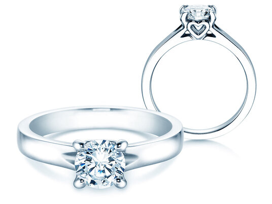 Verlobungsring Romance in 9K Weißgold mit Diamant 1,00ct H/SI