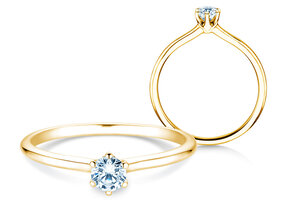 Verlobungsring Royal in 14K Gelbgold mit Diamant 0,30ct G/SI