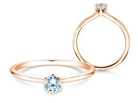 Verlobungsring Royal in 14K Roségold mit Diamant 0,30ct G/SI