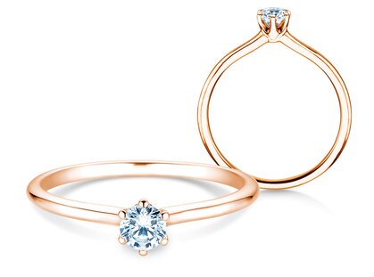 Verlobungsring Royal in 14K Roségold mit Diamant 0,25ct G/SI
