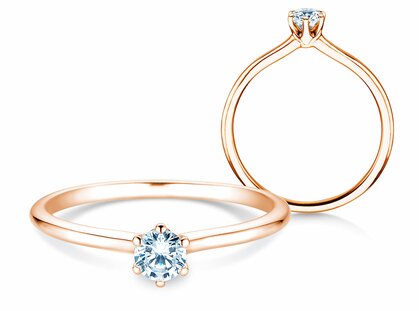 Verlobungsring Royal in 14K Roségold mit Diamant 0,25ct H/SI