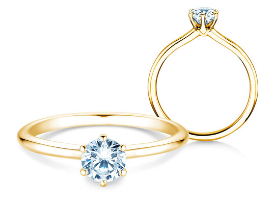 Verlobungsring Royal in 9K Weißgold mit Diamant 0,50ct H/SI
