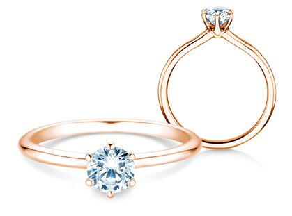Verlobungsring Royal in 14K Roségold mit Diamant 0,50ct G/SI