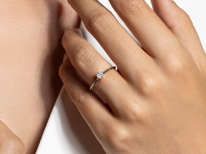 Verlobungsring Royal in Silber 925/- mit Diamant 0,15ct G/IF