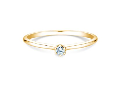 Verlobungsring Royal in 14K Gelbgold mit Diamant 0,05ct H/SI