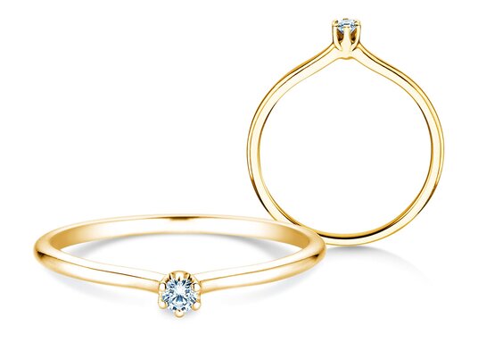 Verlobungsring Royal in 14K Gelbgold mit Diamant 0,05ct H/SI