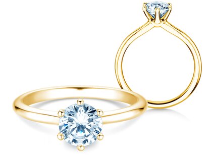 Verlobungsring Royal in 14K Gelbgold mit Labordiamant 1,50ct D/IF