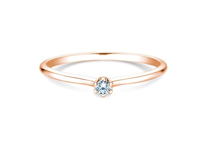 Verlobungsring Royal in 9K Roségold mit Diamant 0,05ct H/SI